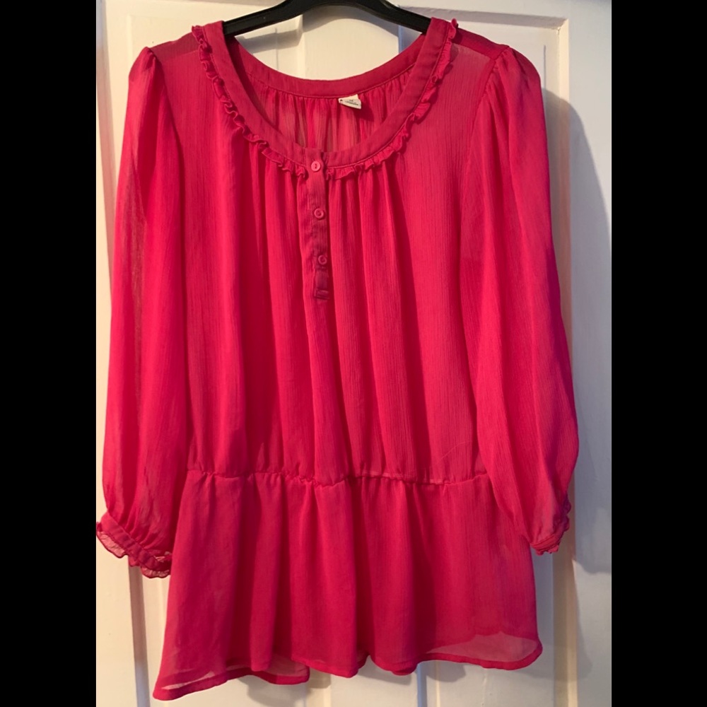 Old Navy Peplum Style Quarter Length Blouse